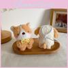 Cute Puppy Plush Doll With Short Fur And Bowtie For Backpack Decorations