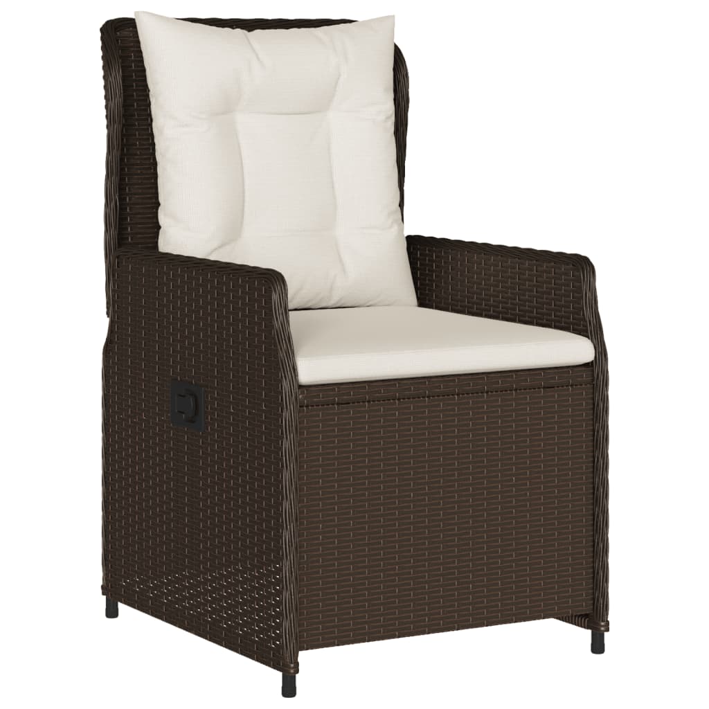 Vidaxl 3-Cz. Garden Furniture Set With Cushions, Brown, Poly Rattan