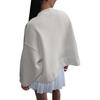 Nike Gestreifter Locker Geschnittener Einreihiger Langarm Strickpullover Damen Oberteile Weiß HJ0947-133