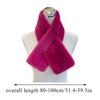 Women Winter Warm Thicken Cross Collar Scarf Solid Color Faux Rabbit Fur Cold Proof Scarves Fashion Soft Furry Neck Warmer
