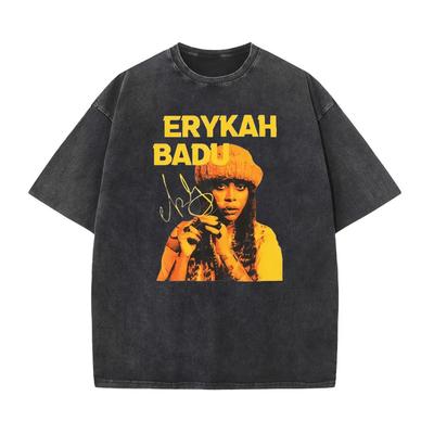 Erykah Badu Vintage Graphic T Shirt Women Men 90s Oversized Cotton T Shirt Unisex Streetwear Tee Loose Fit Short Sleeve