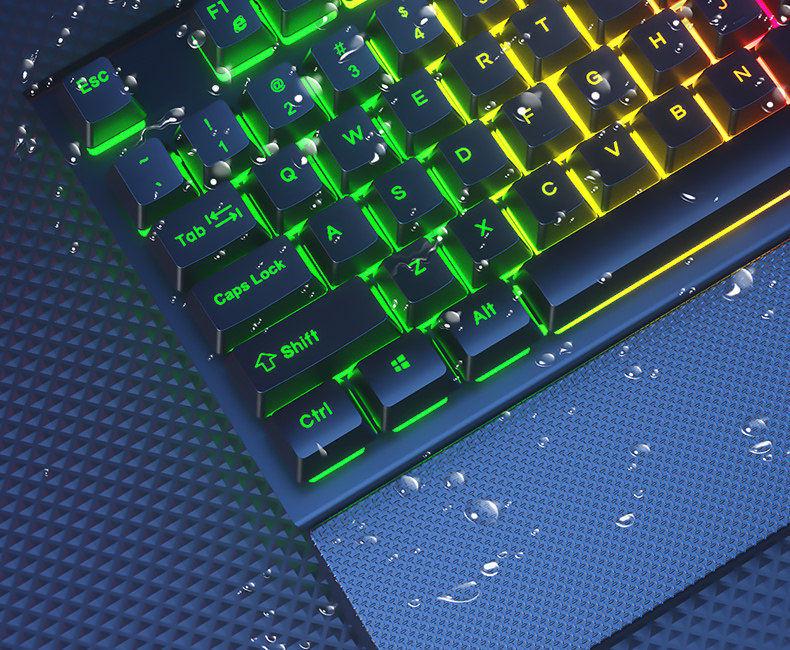 Mechanical Feel Wired Keyboard and Silent Mouse Set for Gaming and Office Use