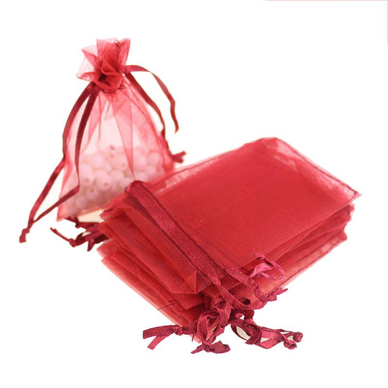 

100pcs Organza Bag Christmas Drawstring Pouches Party Wedding Favor Gift Bags Small Size Multi-color for Holiday Party Favors