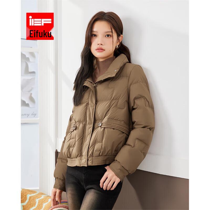 

Женский пуховик IEF Aiyifu 2024 Зима Белый пух белой утки S