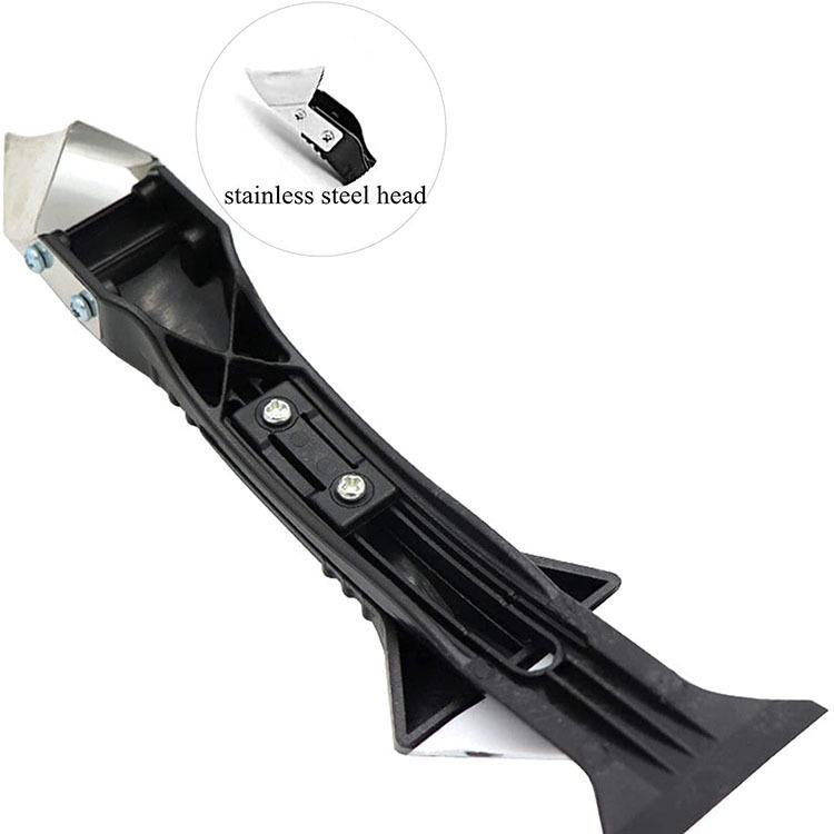 3-in-1 Silicone Caulking Tool with Stainless Steel Head: Sealant Cleaner & Grout Scraper for Kitchen, Bathroom, and Window.
