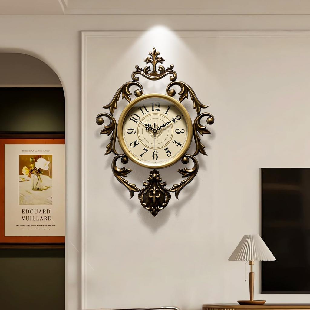 Vintage Classic Large Metal Wall Clock Living Room Office Bar Creative Wall Decor Art Silent Clock Modern Home Clock Family Gift