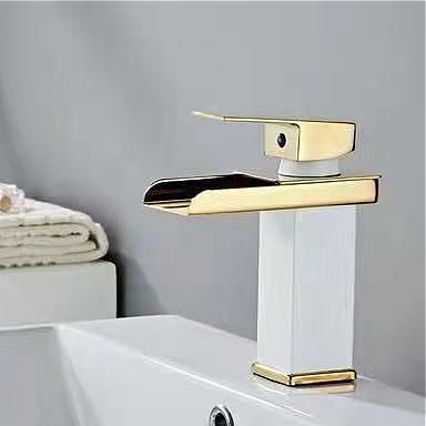 Bathroom Basin Faucet Waterfall Bathroom Mixer Tap Stainless Steel Sink Faucet Single Handle Deck Mounted Toilet Countertop Tap