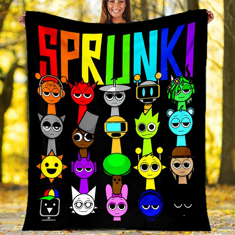 Incredibox Sprunki printed throw blanket—soft,warm;versatile blanket for all seasons—perfect as &air-conditioning throw,nap blanket