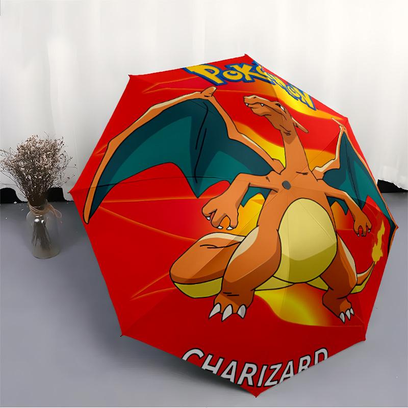 Ombrello Pieghevole Pokemon Charizard con Apertura/Chiusura Automatica, Compatto Portatile, Regalo Perfetto per Compleanno, Natale0809200
