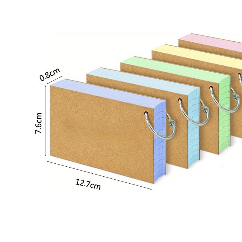 250/50 Sheets Thick Colorful Index Card with Loop Double Sided To Do List Lined Memo Pad Eye Friendly Notes for School Office