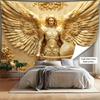 Charmantes Engel Erzengel Michael Wandteppich 1-teilig Gold Polyester Dekorative Kunstwerke für Wohnzimmer