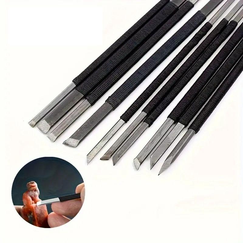 10pcs Hand Carving Knife Stone Carving Knife Seal Carving Tool Set Hand Seal Carving Knife Wood Carving Knife Core Carving Tools
