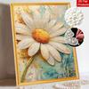 DIY Frameless Pearl Painting Kit Daisy Flower Floral Art 3D Shiny Bead Canvas Relaxing Craft for Home Wall Decor Birthday Gift Ideas