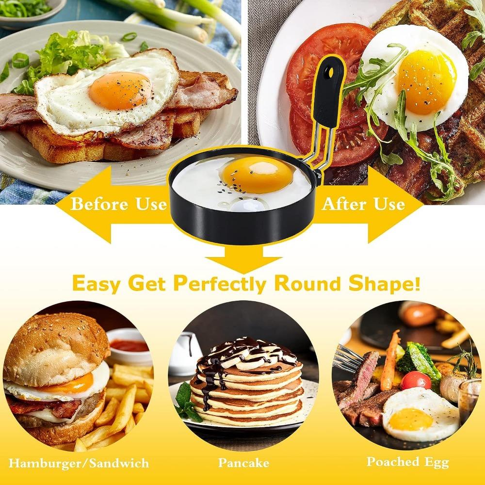 Stainless Steel Pancake Mold Non-stick Round Anti-scalding Egg Fried Ring Egg Molds for Cooking Breakfast Sandwich Tool