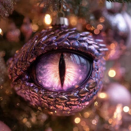 1/2Pcs Acrylic Dragon Eye Hanging Decoration 2D Flat Home Office Holiday Party Christmas Tree