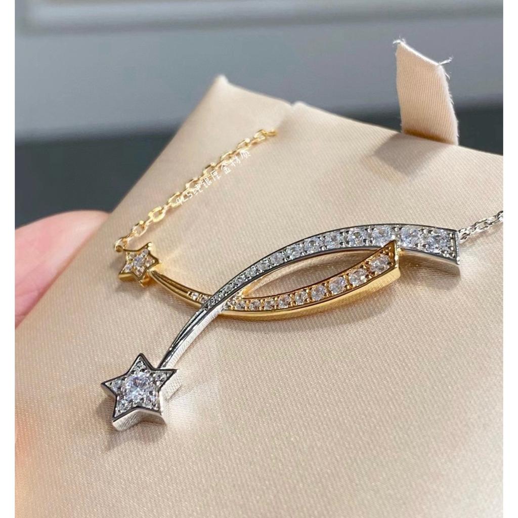 Comet and Meteor Necklace Pendant with Diamonds High-end Jewelry Brand Retro Palace Style Necklace Separation Electroplating