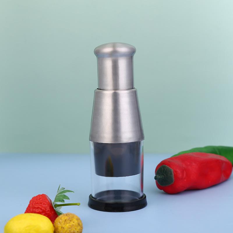 Stainless Steel Manual Garlic Chopper: Multi-Functional, Easy to Clean, Press-Type Food Processor