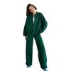 Spring  Ladies Suit Women's Solid Color Sweater Jacket Casual Straight Pants Suit