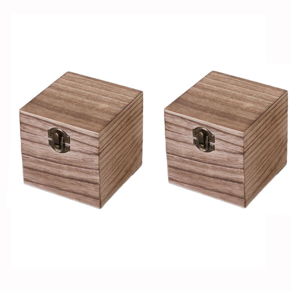 

2 шт. Контейнер для хранения ручной работы квадратной формы Простая шкатулка для хранения ювелирных изделий Ожерелья Style B