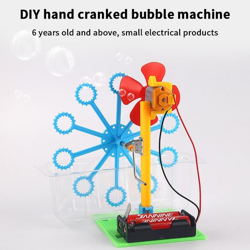 Toys Diy Bubble Machine Assembling Model Material Kits Students Educational Science Experiment Technology Toys For Children