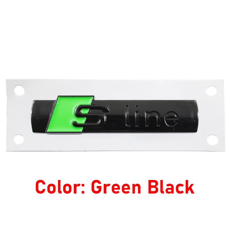 Sline Logo ABS Car Fender Side Badge For Audi A1 A2 A3 A4 A5 A6 A7 A8 TT S3 S4 S5 S6 S7 Q2 Q3 Q5 Q7 Q8 RS3 Decal Emblem Sticker