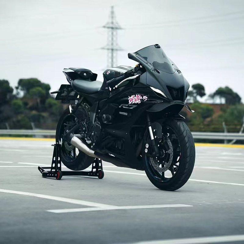 For YAMAHA R7 2022-2025 Motorcycle Beak Winglet Downforce Naked ABS Plastic Frontal Spoilers Front Lower Lip Spoiler Fixed Wing