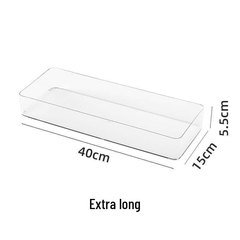 Japanese Transparent Plastic Desktop Organizer with Compartments - Ideal for Kitchen Utensils, Stationery, and Small Items Storage.