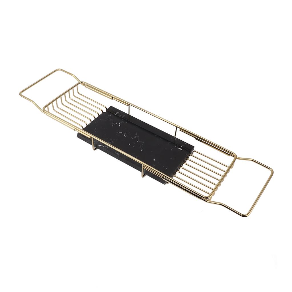 Metal Marble Bathtub Rack Anti Slip Space Saving Multi Functional Expandable Bathtub Tray House Warming Gift