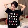 Black Kitty Hello Kitty Short-sleeve T-shirt for Women, New Summer Sweet-style Loose Plus-size Plus-size Plus-size Top for Plus-size Women, Trendy