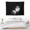 JIT 1pc Black White Portrait Tapestry Artistic Edgy Wall Decor Premium Durable Home Bedroom Living Room Loved for Bold Aesthetic