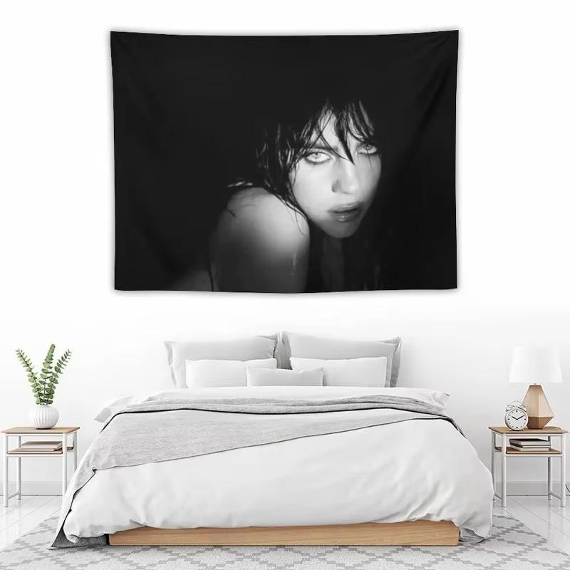 

JIT 1pc Black White Portrait Tapestry Artistic Edgy Wall Decor Premium Durable Home Bedroom Living Room Loved for Bold Aesthetic 74x94cm(29x37in)