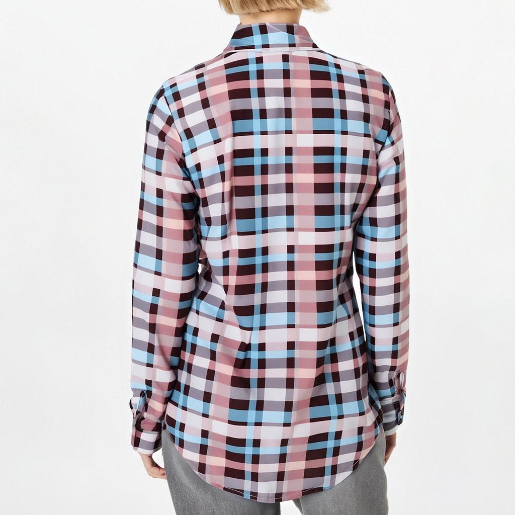 Women's Fashion Casual Long Sleeve Plaid With Pocket Button Cardigan Jacket
