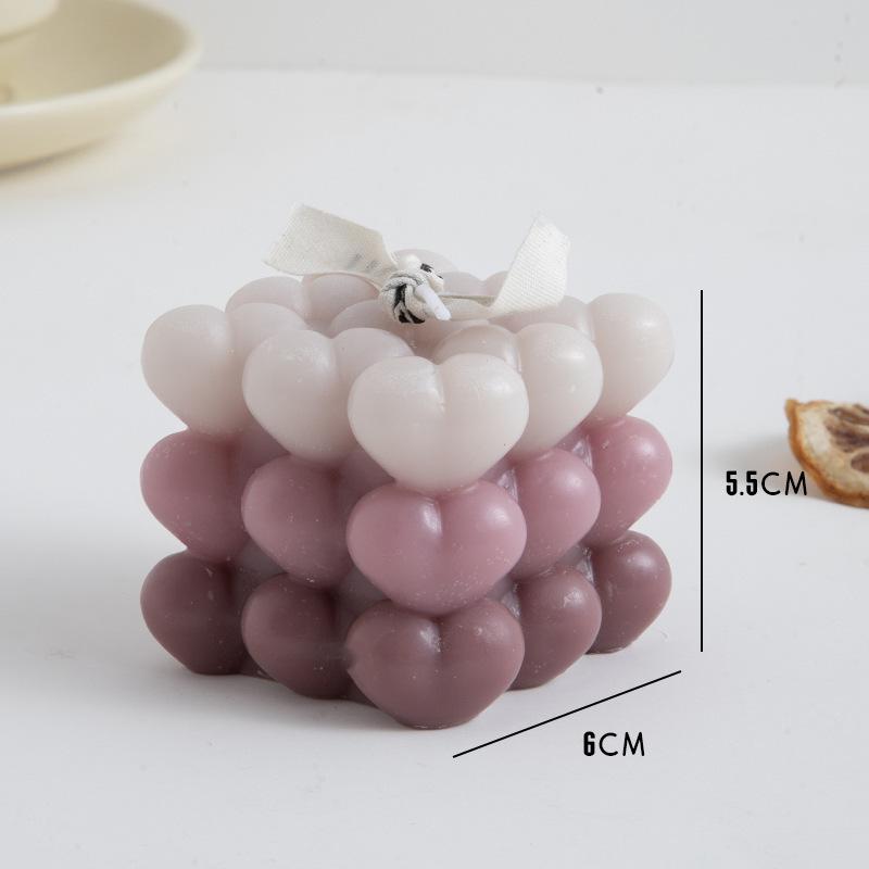 DIY Gradient Love Rubik's Cube Aromatherapy Candle Creative Aromatherapy Wedding Gift Ins Style Candle Ornament