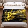 Jude Bellingham Printed Flannel Blanket Custom Name Text Soft Warm Throw For Bedroom Holiday Gift