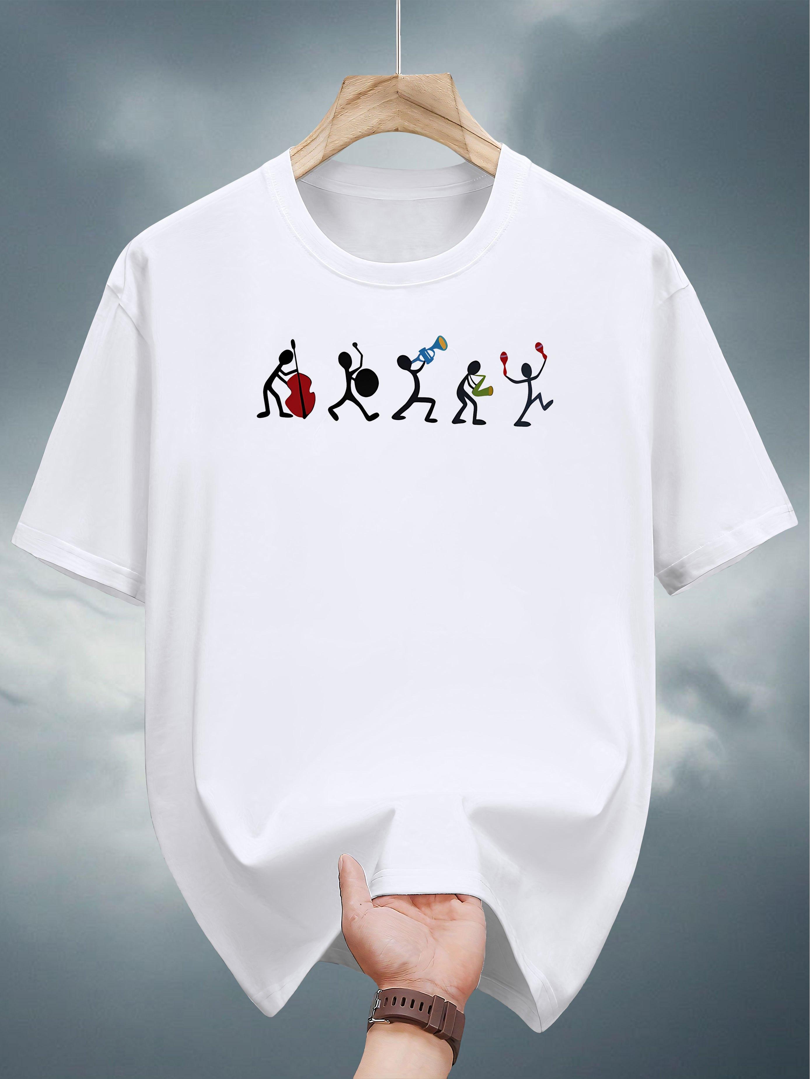 

Casual Cotton T-shirt with Evolution of Sports Player Print - 200g S