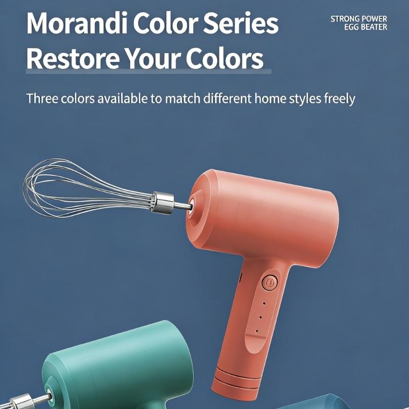 Wireless Hand for Baking with and Interchangeable whisks Ergonomic Quiet Operation