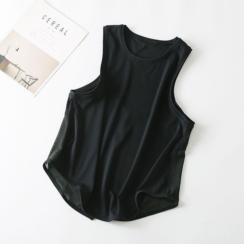 

Yydsiu Mesh Sports Vest Women s Quick-Drying Running Fitness Top Sleeveless Yoga Clothes Beauty Back Outerwear Cover-up Black S