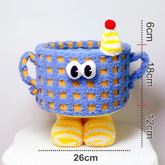 Cartoon Storage Basket with Eyes Legs Large Capacity Vibrant Color Adorable Storage Box Multi-functional Organizer