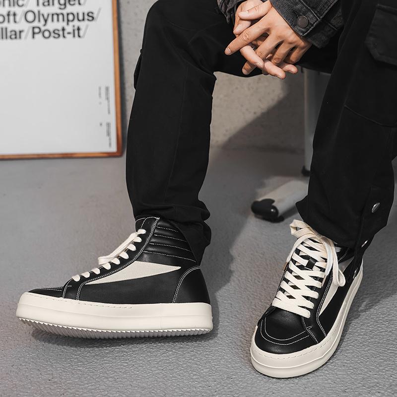 Men's High Top Shoes Korean Version Street Style Fashionable and Versatile Men's Outdoor Travel Shoes