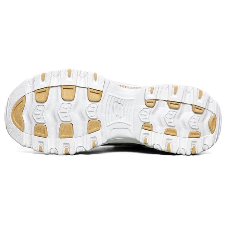 Skechers DLites 1.0 Mesh Synthetic Leather Sport Fashion Low-Top Lifestyle Shoes Women Sneaker Platinum 13091-WHT