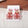 European-American Christmas Design Earrings: Diamond & Rice Bead Inlaid, Fashion Niche Style.