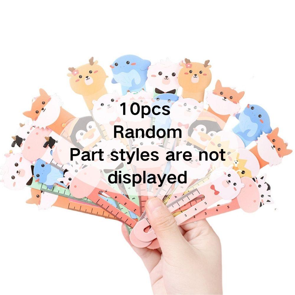 

10/20/100pcs Cartoon Paper Ruler Bookmark Animal Shaped Random Style Book Clip Ruler Dual-use Creative Stationery Cute Gift YMY
