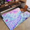 Mermaid Polyester Carpet, Soft Indoor Mat for Office Chair, Living Room, Computer Desk - Decorative Home Office Rug Design