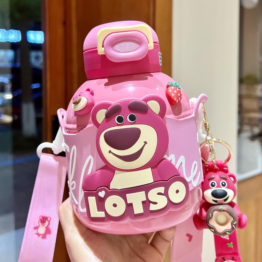 Cana Termos pentru Copii Ursulețul Căpșună Cană cu Burtă Potabilă Calitate Alimentară Fete Școală Primară Specială Sticlă de Apă