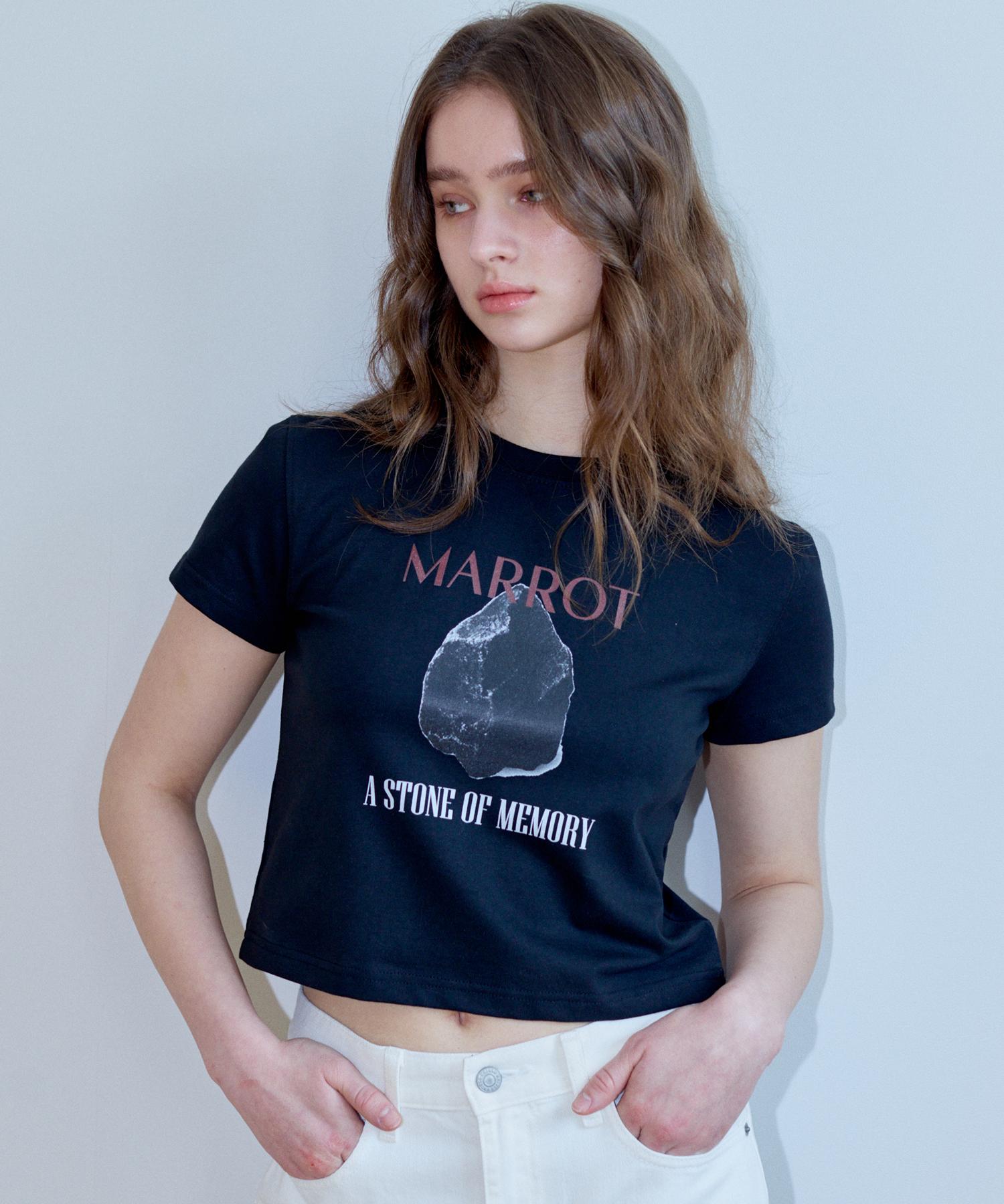 Marot Stone Crop T-Shirt_Black Black