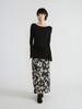 Average Attitude Floral Long Skirt _Ink Black