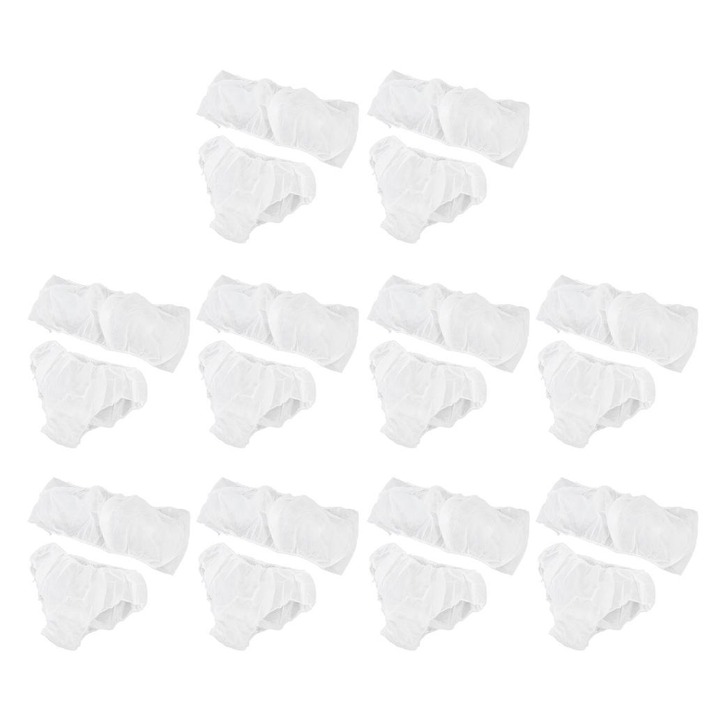 10set Disposable Bras and Panties Breathable Multifunctional Salon Top Garment Underwear for SPA Sauna White
