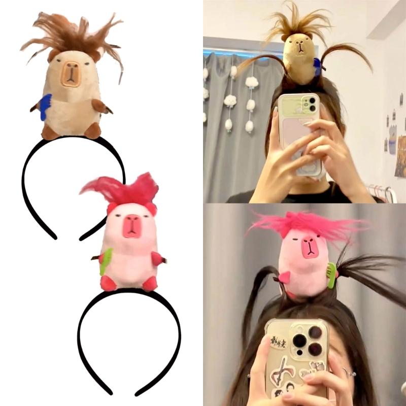 Sött Capybara Hårband Tecknat Djur Hårband Hårbygel för Ungdomar och Cosplay Stilfull Barn Flickor Huvudsmycke Smycken