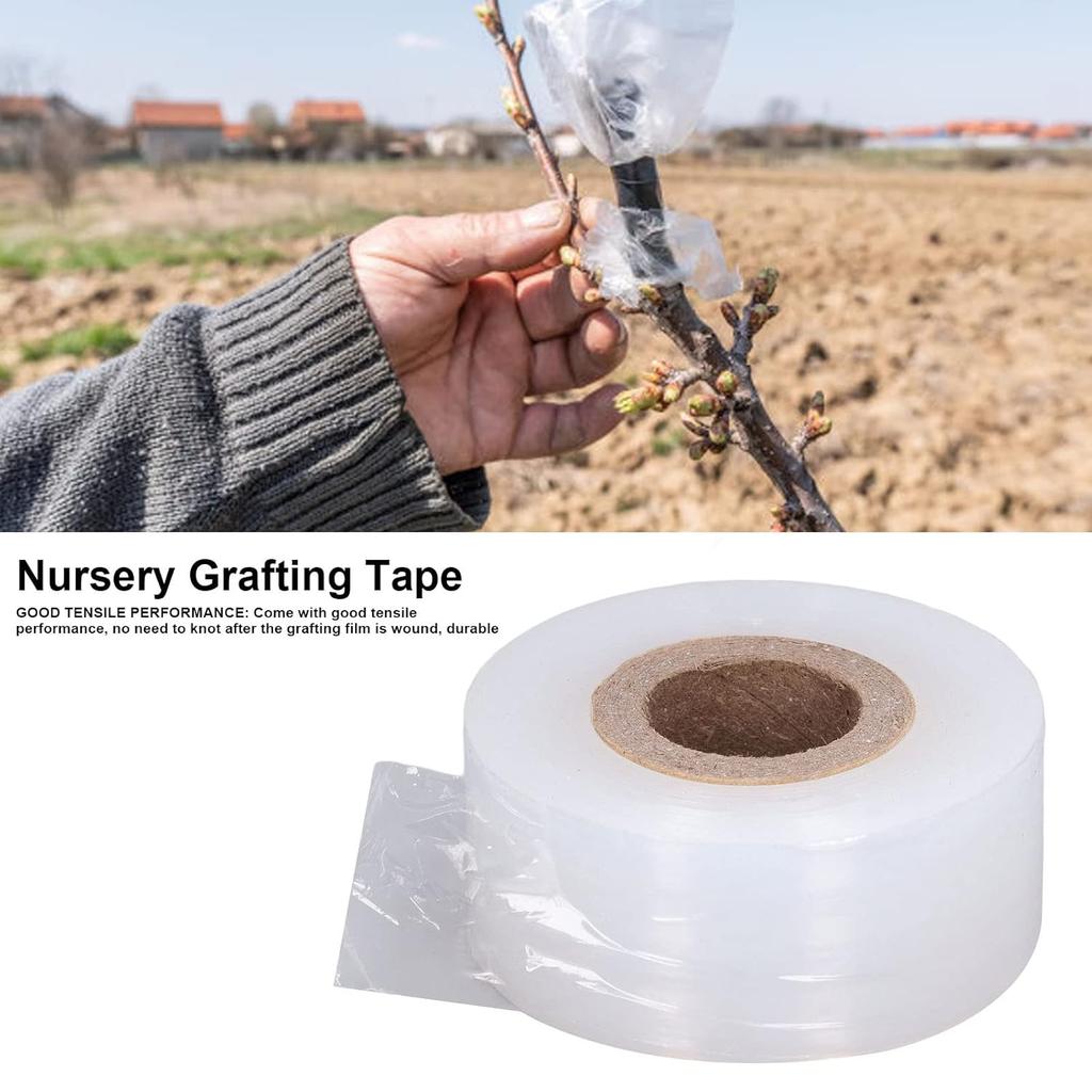 Spezial für Veredelungsfolie, selbstklebendes Gartenfruchtbaum-Klebeband ohne Binden, PE-Veredelungsfolie, Baumstumpf-Dehnung