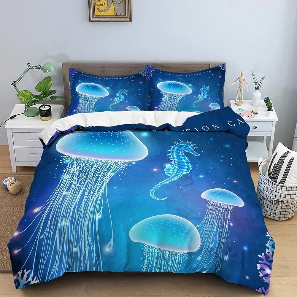 Dolphin Deep Sea Ložní souprava Motýl Houba Povlak na přikrývku 3D Queen Twin King Povlaky na přikrývku Prošívaná přikrývka Domácí textil
